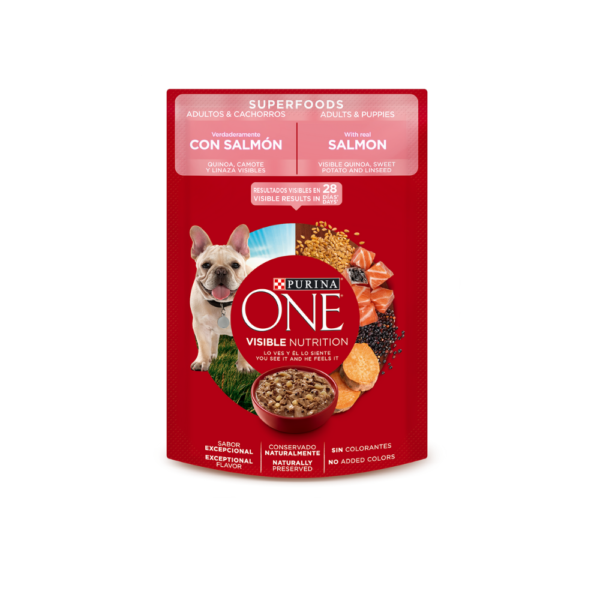 purina-one-sobre-perros-salmon-superfoods-Purina One perro Súper Alimento
